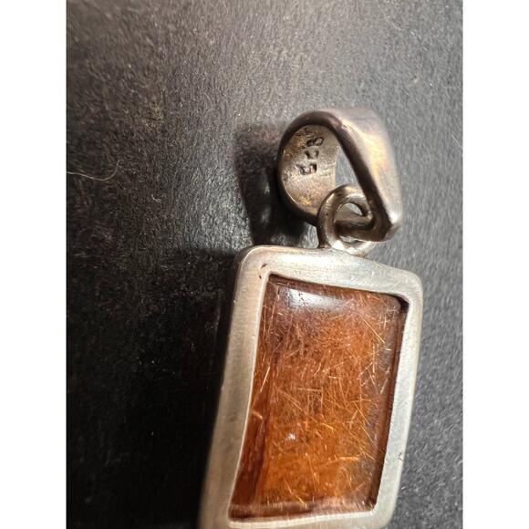 Vintage Nature Company Copper Rutilated Quartz Pendant 925 Sterling Silver - Picture 6 of 16
